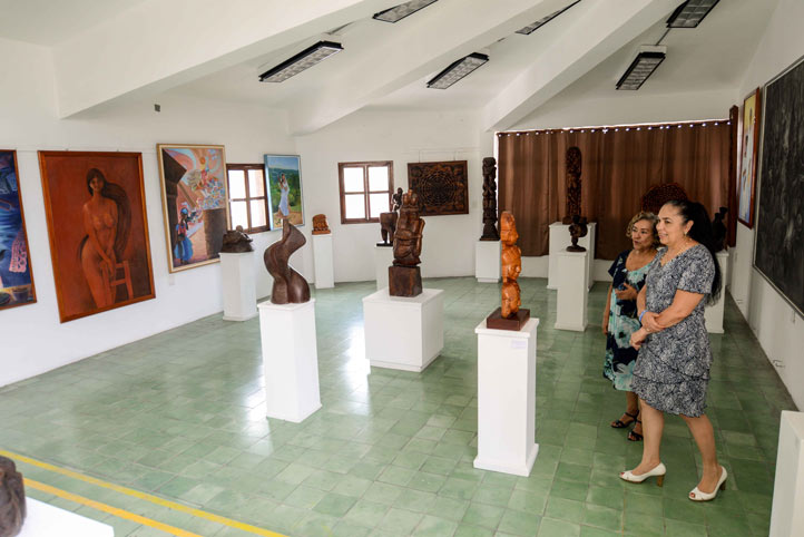 Sara Ladrón de Guevara hizo un recorrido por la Galería donde se exhiben las obras de Teodoro Cano 